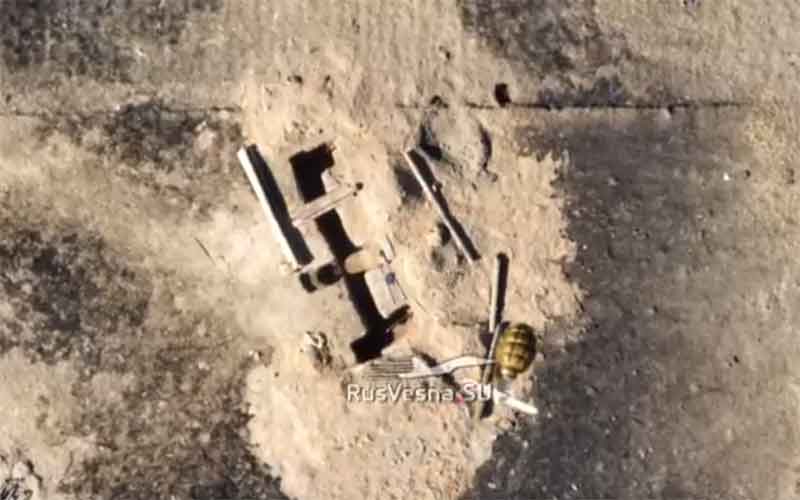 Спецназ «Отважных» снял видео точного сброса гранаты с квадрокоптера Mavic в окоп ВСУ