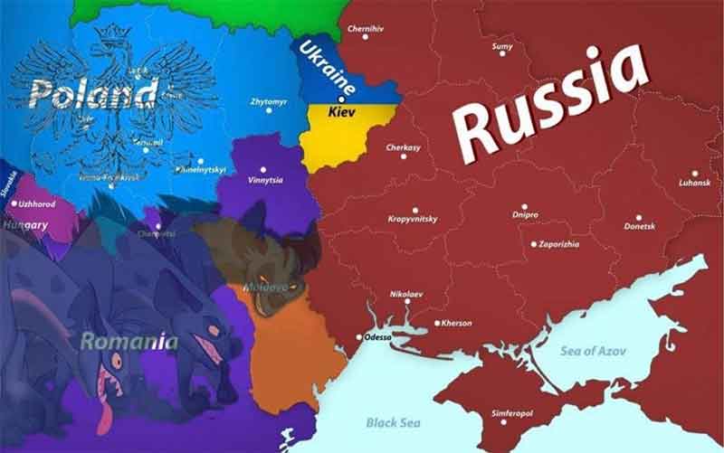В Польше опубликовали карту раздела Украины