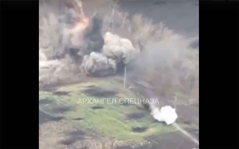 Подрыв танка ВСУ на российской мине попал на видео