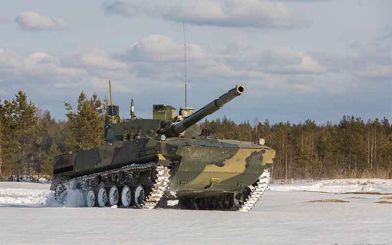 Плавающий танк «Спрут-СДМ1» Курганмашзавода показали на IDEX-2021 