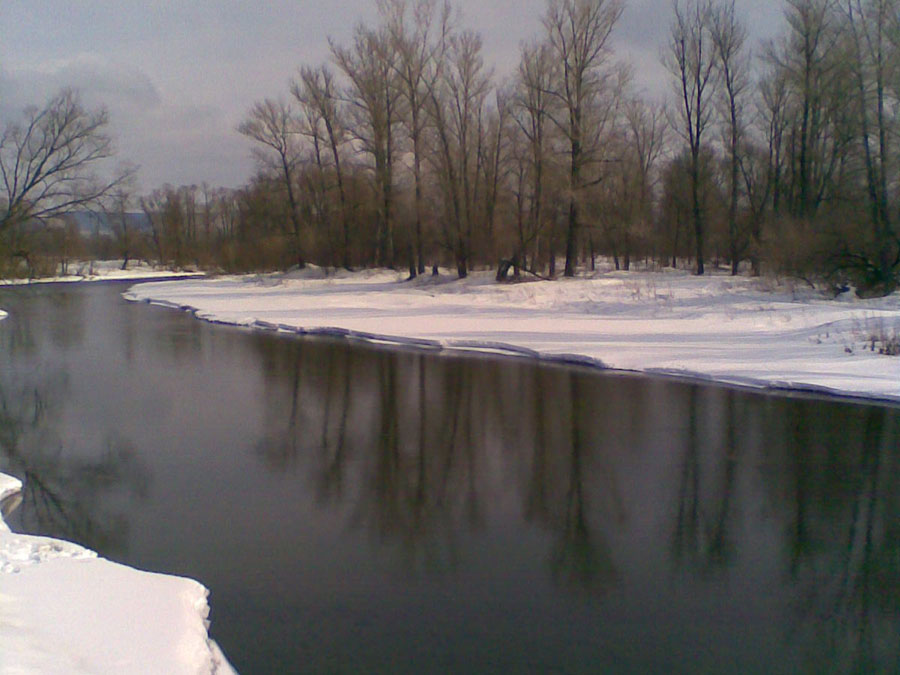 Река Сим в марте (фото Дьяченко Виталия, Челябинск)